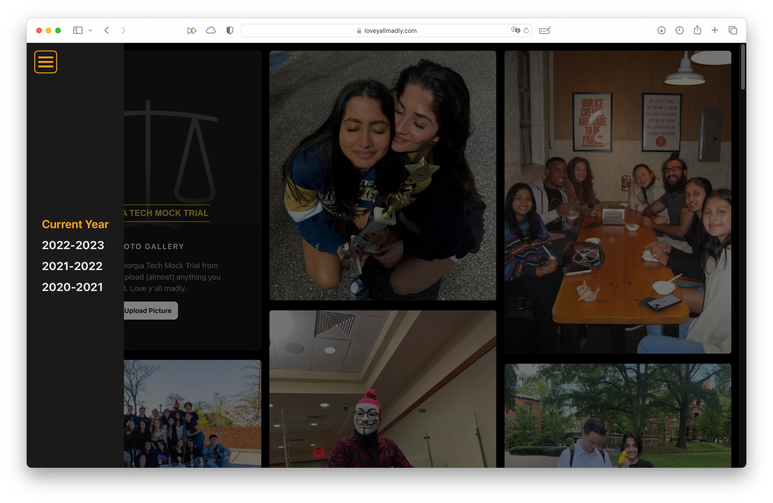 Photo archive website screenshot 2
